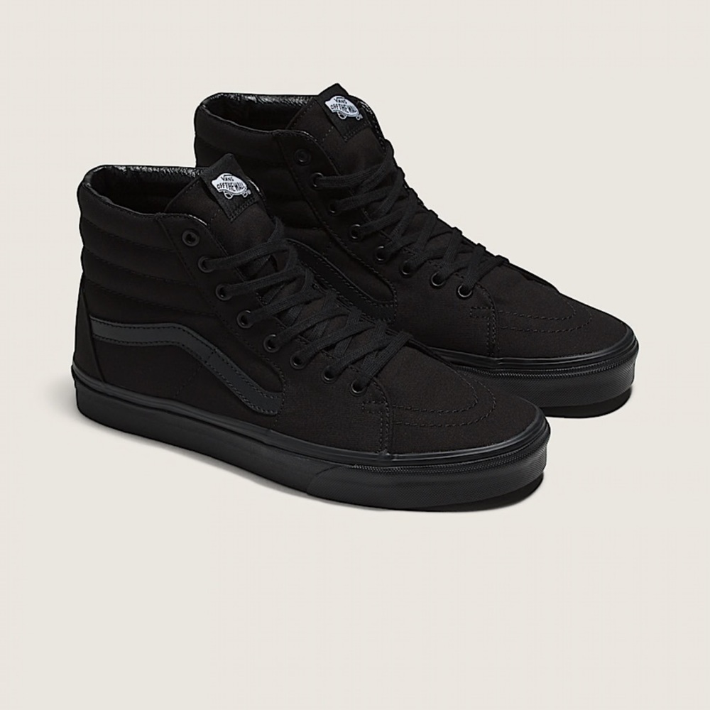High-Top Vans Black Canvas Sneakers